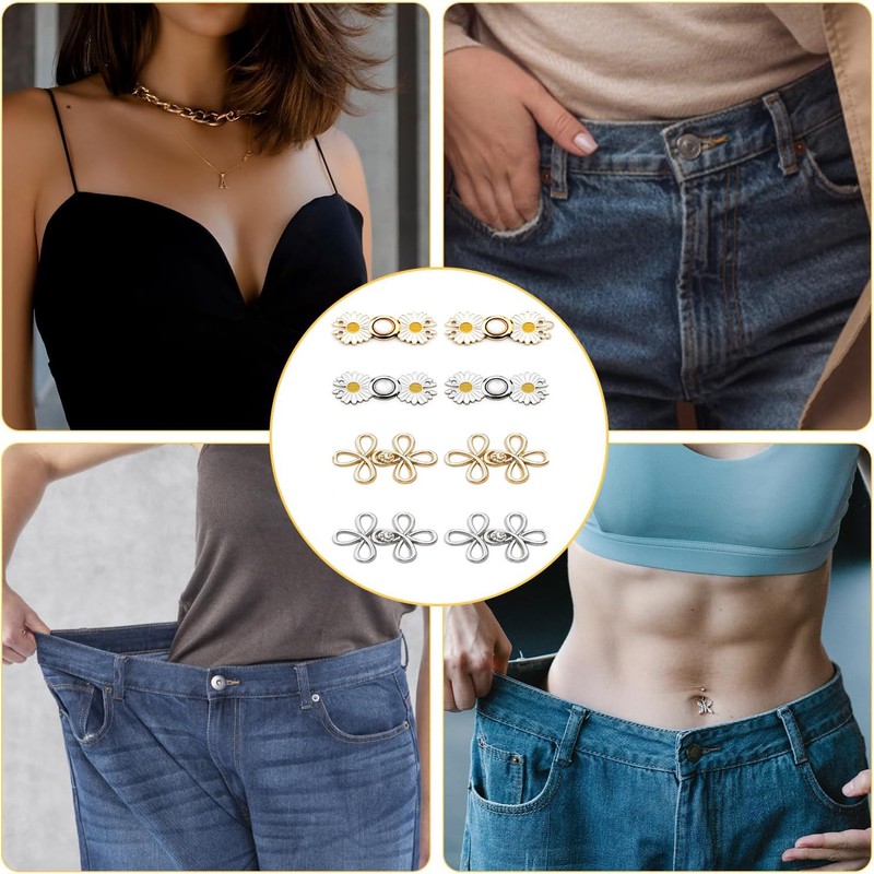 Jean Button Pins Tighten Waist Button, 8 Sets Adjustable Waist