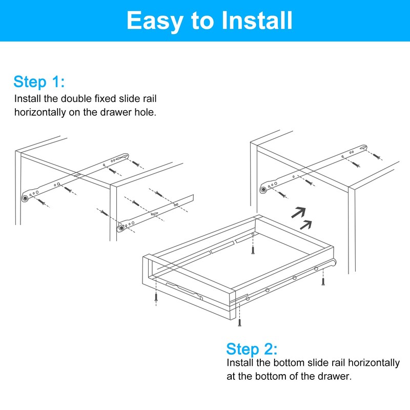 uxcell 2 Pair Drawer Slides, 16 Inch Soft Close Drawer