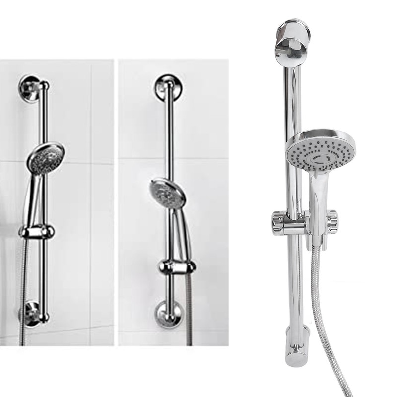 Shower Rail Set Handheld Shower Head Adjustable Slide Bar with