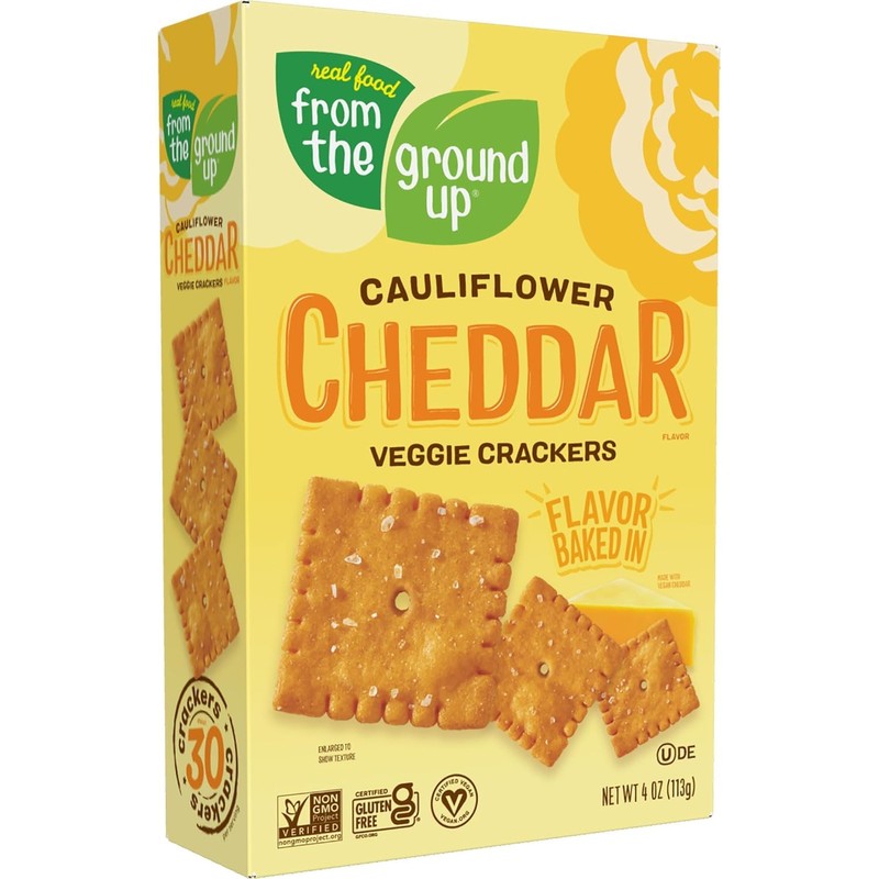 Real Food From the Ground Up Cauliflower Cheddar Crackers (Pack