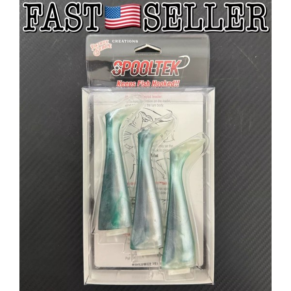 Spooltek 3-Pack Spooltek FATTY 6" Tailpack Lure Replacement Tails, Greenback