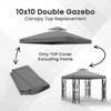 Kieperi 10x10 FT Gazebo Canopy Top Replacement，Double Tiered Canopy Covers