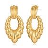 CLASSYZINT Gold Twist Dangle Earrings, Zinc, No Gemstone
