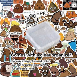 BEINME 60 Pieces Funny Sticky Notes, Cute Cartoon Gag Sticky Notes Vinyl Waterproof Stickers for Laptops, Cell Phones, Mugs, Journals, Dangerous Bar Stickers Student Rewards Funny Prizes