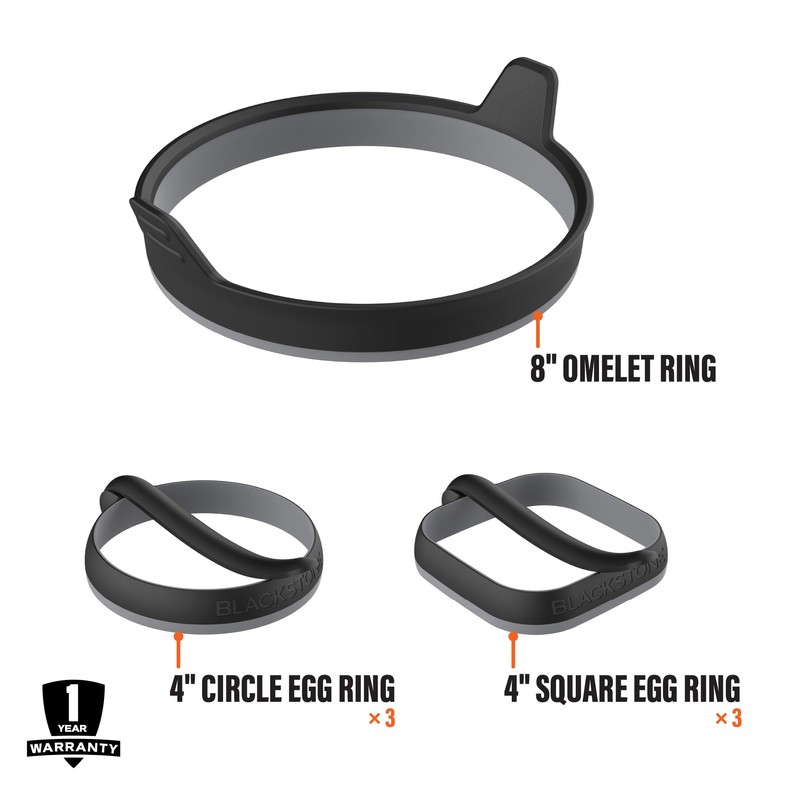 Blackstone 5515 Egg Ring/Omelet Ring Kit,Silver