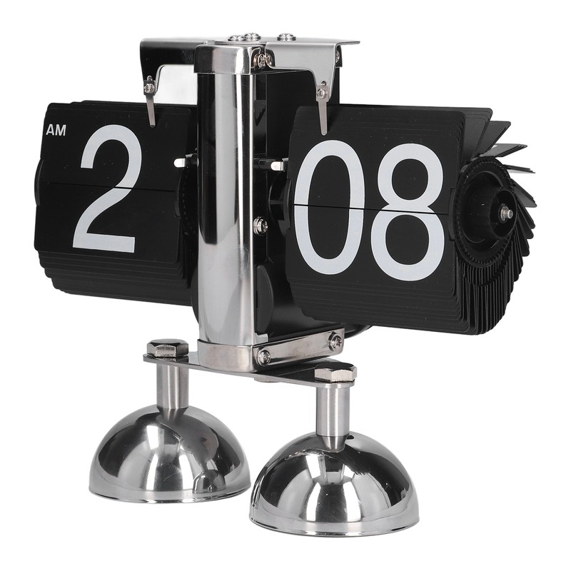 Flip Clock Quartz Movement High Accuracy Retro Style Stainless Steel