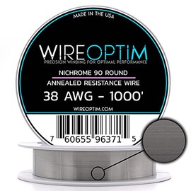 WIREOPTIM - 38 AWG - Nichrome 90 Resistance Wire - 1000 Feet