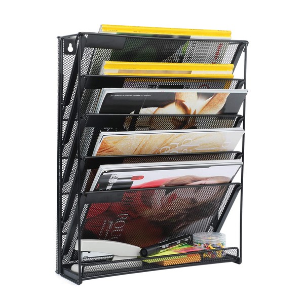 samstar Wall File Holder, 6-Tier Hanging Wall File Organizer Wall
