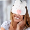 Outanaya 2pcs Plush Rabbit Ear Eye Mask for Travel Comfortable