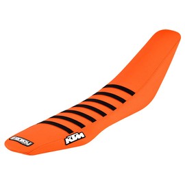 Enjoy Mfg Seat Cover - Compatible Fit for 2019-2022 KTM 690 Enduro SMC R #232 Logo (All Orange/Black Ribs)