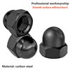 Qrity 20 Pcs Acorn Cap Nuts, M3 Black Carbon Steel