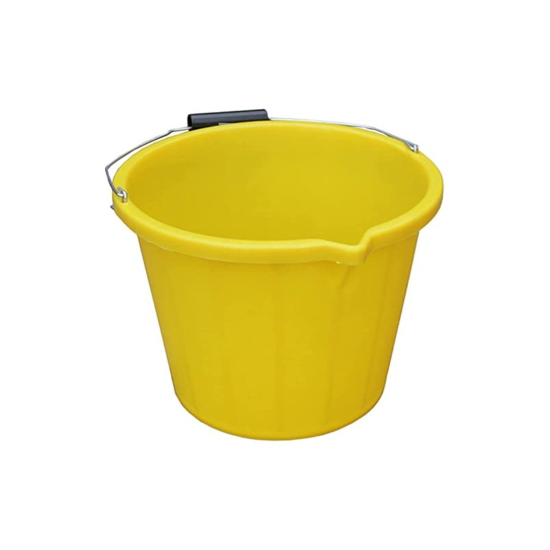 Yellow Plastic Builders Bucket 3 Gallon 14 Litre Water Mixing