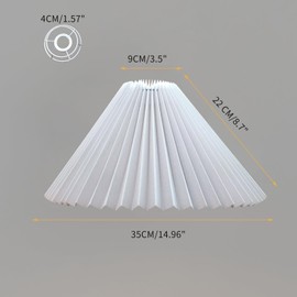 wangpengkai E27 Large Pleated Lamp Shade, Scalloped Lampshades for Pendant Lights Replacement Lamp Shades/Arc Floor Lamp/Table Lamp/E27/E26 Lamp Holder Arched Lamp- White