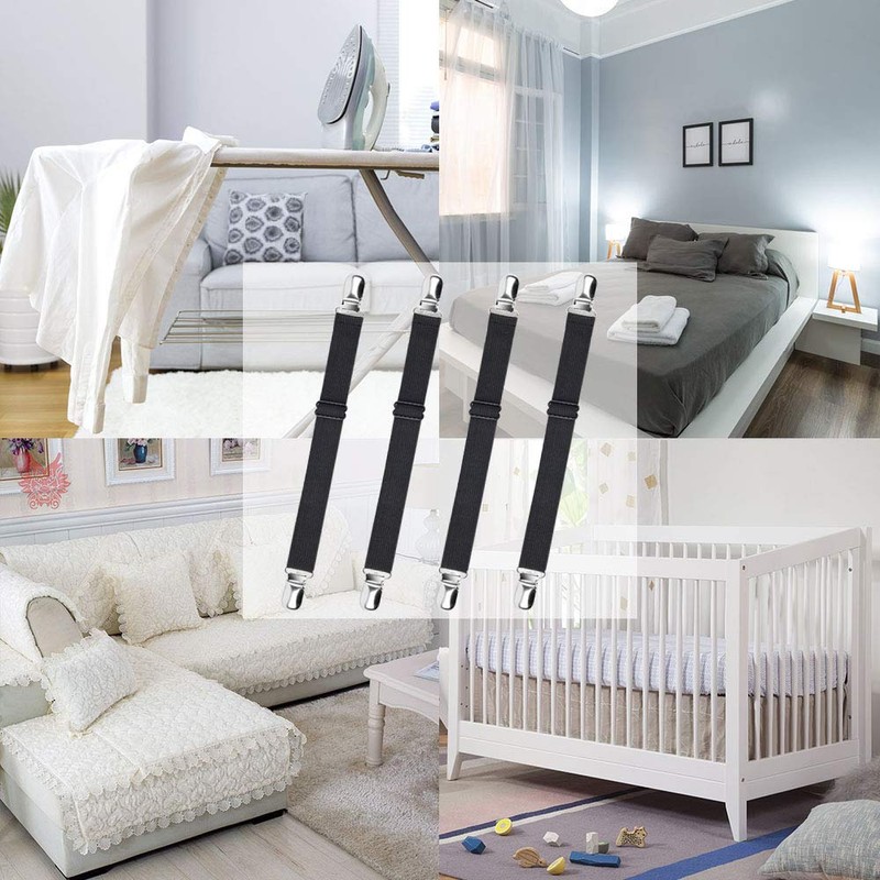 Sopito Bed Sheet Suspenders, 4PCS Adjustable Bed Sheet Holder Straps