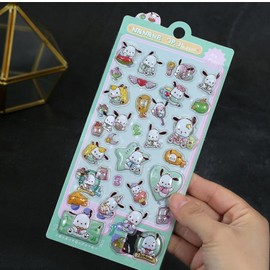 Wonderflower 3D Sanrio Stickers, Decoration Stickers, Character Hollow 3D Candy Stickers, DIY Notebook and Phone Stickers, PVC Material, Multi-Color Set of 4 W02