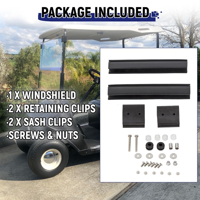 HECASA Windshield Compatible with 1994-2014 EZGO TXT & Medalist Gas