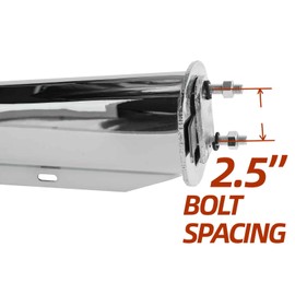 CHDT66 30" Heavy Duty Spring Loaded Chrome Mud Flap Hangers for Semi Trucks All in One Kit - Straight - Bolt Spacing: 2.5" - Kit Contains All Hardware for mounting Flaps - 1 Pair (2 PCS)
