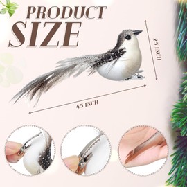 Liliful 12 Pcs Artificial Bird Feathered Birds for Decoration Spring Floral Arrangement Art Craft Fake Realistic Sparrow Bird Ornaments Goldfinch Garden Easter Tree Ornament(Colorful Finch)