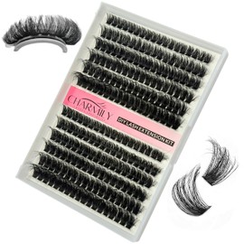 Lash Clusters Fluffy100D – DIY Eyelash Extension, Individual Cluster Lashes Wispy 10–18mm 240 pcs D Curl for Mega Dramatic Looks, Soft Lightweight Fake Lashes for At-Home Use By Charmily