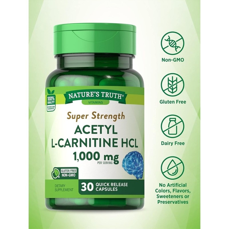 아세틸 L-카르니틴 HCL 1000mg 30캡슐 고함량 미국산 Acetyl L-Carnit Acetyl