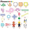 PicassoTiles 650PCS Marble Run Magnetic Tiles and Brick Combo Magnet