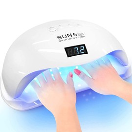 TriLine SUN5 PRO UV LED Nail Lamp 72W, Professional Nail Dryer Machine, Best Gel UV LED Nail Lamp for Fingernail & Toenail Gel Based Polishes – Nail Curing Light with 36pcs LEDs, 4 Timer Settings
