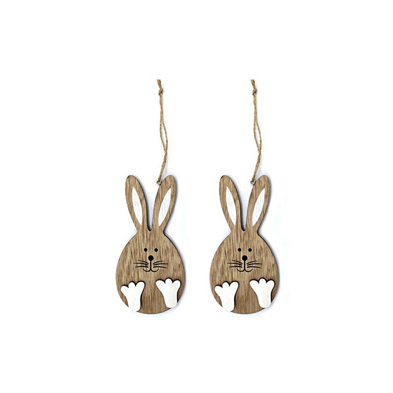 DARO DEKO Wooden Hanging Easter Bunny 25 cm Brown /