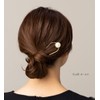 JewelVOX Hair Accessories Hair Comb Single Pearl Hair Ornament (Gold)