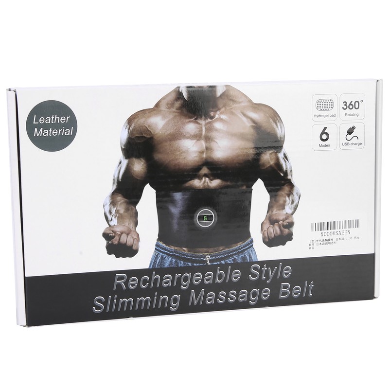 Smart Abdominal Muscle Trainer TENS PU Leather Slimming Belt Rechargeable