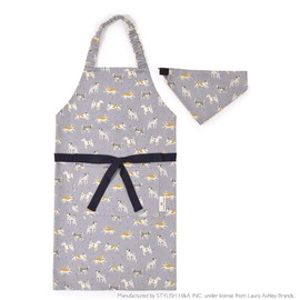 COLORFUL CANDY STYLE LAURA ASHLEY DOGS N1253330 Children's Apron, Boys Triangle Width Set, Elementary School Students, 5.2 - 63.0 inches (130 - 160 cm), Easy to Put on and Take Off