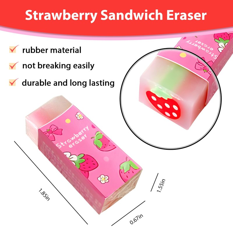 Cute Strawberry Mechanical Pencil Set Include 3Pcs Kawaii Mechanical Pencils,3