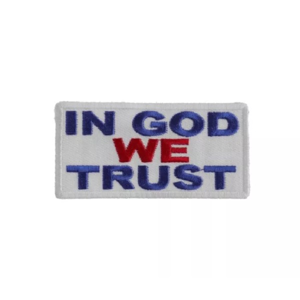 Embroidered Patch In GOD WE TRUST 3" x 1.5" iron