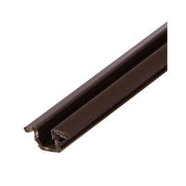 Gedotec Slide Line 55 Sliding Door Fitting for Glass Door Guide Rail for Wooden Door - Slide Line 55 | Plastic Brown | 2000 mm | 1 Piece - Guide Rail for Furniture Sliding Door Fittings