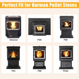 Criditpid 1-00-00888-20 Door Gasket for Harman P68, P43, P61, P38, PC45, Advance, Accentra 52i, P35i, Absolute 63 Pellet Stoves and Wood Stoves, 1/2" x 20FT Ash Pan Rope Seal Stove Gasket Replacement