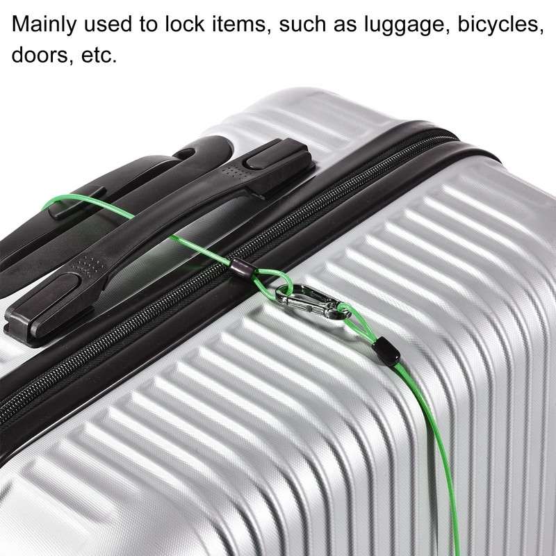 PATIKIL Security Steel Cable 2.5mm x 2m/6.56ft Coated Luggage Lock