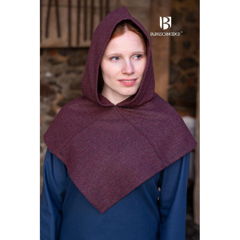 Burgschneider - Skjoldehamn Gugel Knud Herringbone - Bordeaux Grey (L/XL,