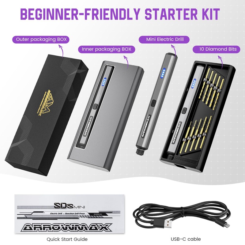 AM ARROWMAX Mini Electric Drill Pen, 13 in 1 with