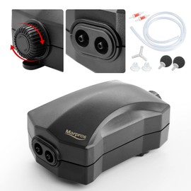 Aquarium Air Pump,Marpros Air Pump for Fish Tank Air Bubbler 2 Outlet,Adjustable Air Bubbler for Fish Tank,Super Quiet Oxygen Pump for Aaquarium Air Bubbler 60 to 100 Gallon with Accessories