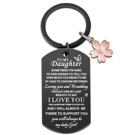 To My Daughter Keychain Christmas Gifts for daughter from Mom Dad Father Inspirational Stocking Stuffers Birthday Gifts Birthday Graduation Christmas Gift Stocking Stuffers for Daughter