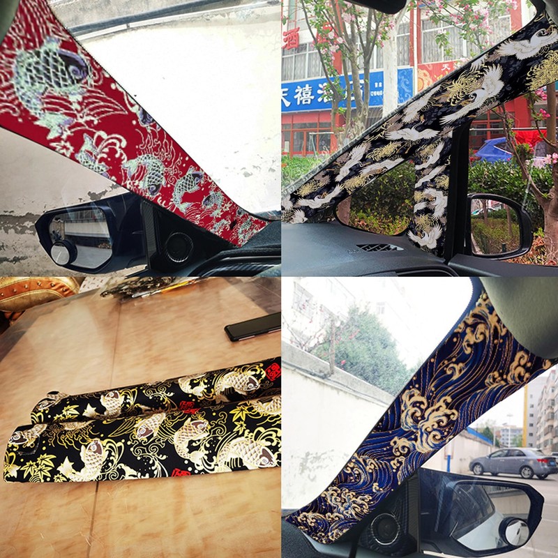 WYSJYBHJ,Car Self-Adhesive Fabric，Interior Car Sticker,Bronzing Automotive Interior Sticker,Self-Adhesive Tape with