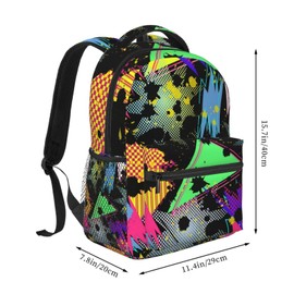 MANQINF Retro 80s 90s Backpack,Cute Bookbags Laptop Bag Shoulder Bags Travel Hiking Camping Daypack for Men Women