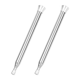 Zsanhua 2Pcs Telescopic Blow Fire Tube, Stainless Steel Fire Blower Pipe Silver Gear Fire Bellows, Portable Blow Fire Tube Starting Fire Tool for Camping Cooking BBQ Hunting Hiking Fireplace Outdoor