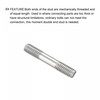 sourcing map Double Ended Stud Screws (M6 Thread 35mm Length)