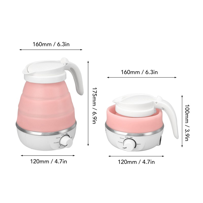 0.6L Foldable Electric Kettle 600W Heat Resistant Rust Proof Portable