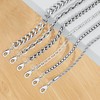 6PCS Stainless Steel Bracelets for Men Women, Silver Cuban Link