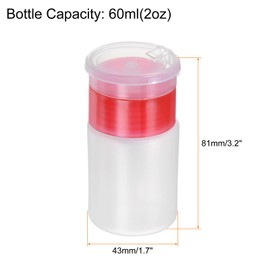 sourcing map 2pcs Solvent Alcohol Dispensers 60ml(2oz) Push Down Liquid Dispenser Pump with Sealing Stainless Steel Lid for Acetone Solution, Red