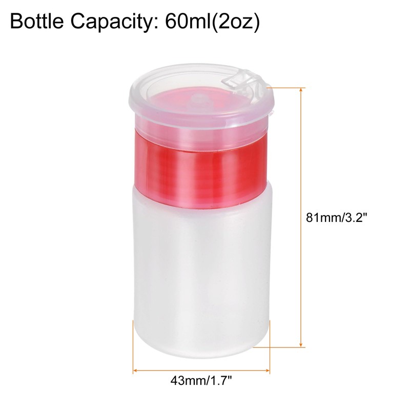sourcing map 2pcs Solvent Alcohol Dispensers 60ml(2oz) Push Down Liquid