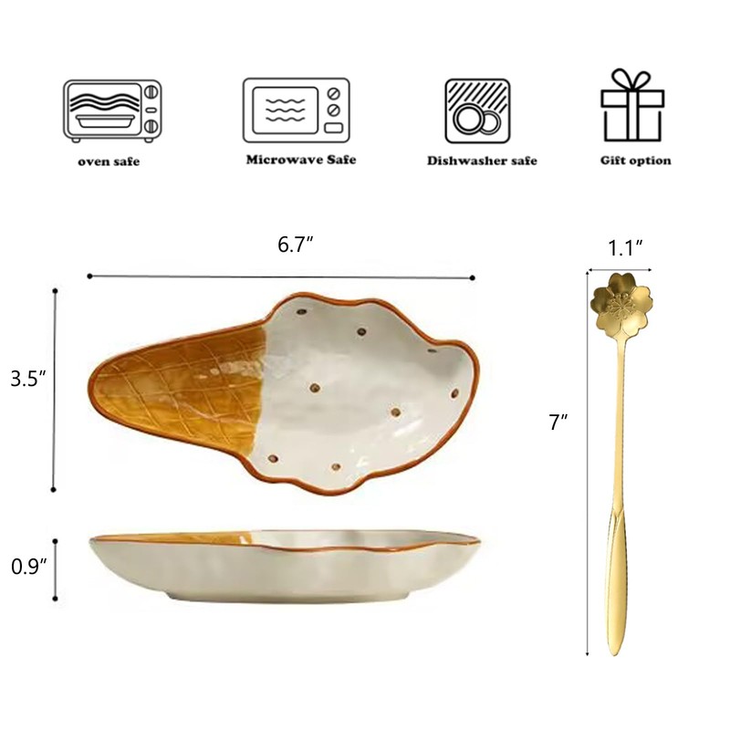 Ceramic Spoon Rest for Stove Top Cute ice cream Shaped