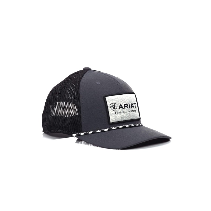ARIAT Men's Black Snapback Flexfit 110 Logo Patch Cap