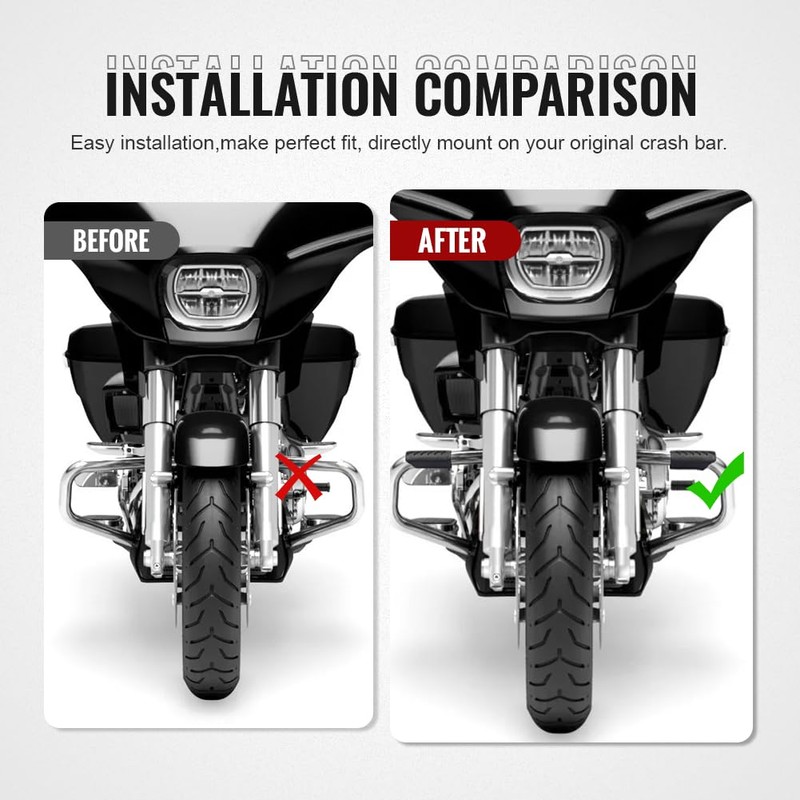 GZYF Motorcycle 1.25" Highway Crash Bar Engine Guard Rubber Cover
